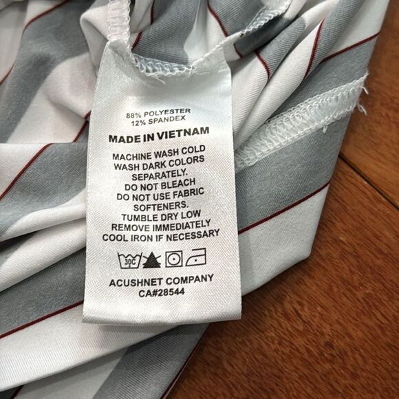 FootJoy Men's Gray Striped Polo Golf Shirt size L - Picture 5 of 9